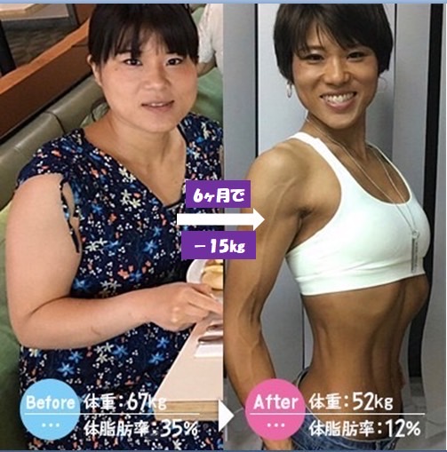 6ヶ月で-15kgの変化