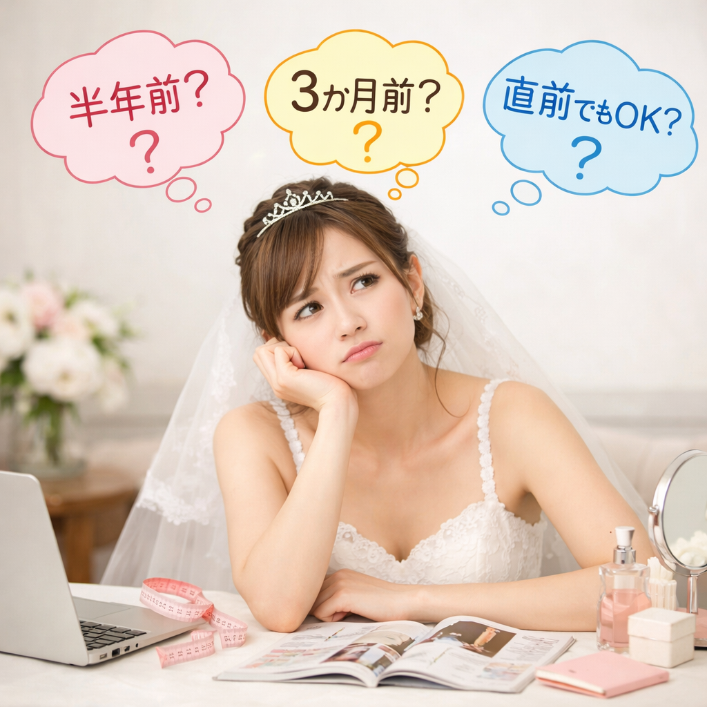 時期で迷うプレ花嫁のイメージ